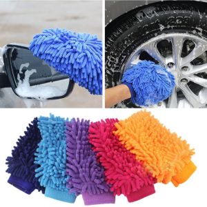 10Pcs Car Wash Gloves / Double-sided Thickened Chenille Mitt / Car Cleaning Plush Rags / Auto Car Detailing Accessories