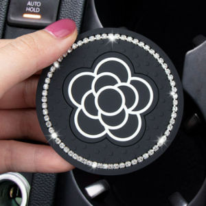 Lót cốc viền đá hoa trà chân gấu trang trí nội thất xe Ô tô Chống trượt cách nhiệt