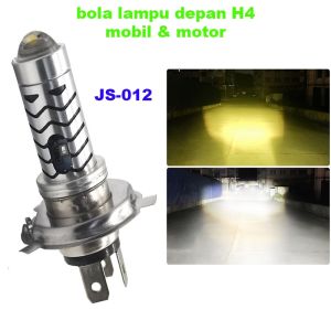 Lampu Utama JS-012 Bohlam H4 mobil & motor 2 warna laser Headlamp IP67 super terang AC DC bola lampu led depan kualitas premium