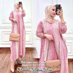 Gamis Kaftan Pamella Terbaru Viral Ld 164cm