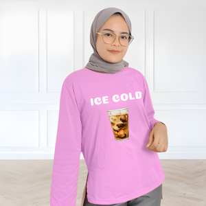 Kaos Wanita Dewasa Ice Cold Blouse BO Katun Combed Atasan Korean Style Kekinian Aesthetic
