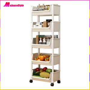 【NEW】 Multi-Tier Snacks Trolley with Wheel Plastic Cart Organizer for Kitchen Bathroom Living Room Office