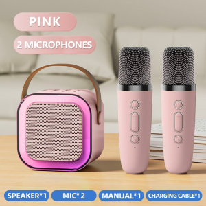 Tri-Town K12 Wireless Bluetooth with Dual Microphone Karaoke Speaker 3D Stereo Mini Portable KTV Professional Home Singing Audio