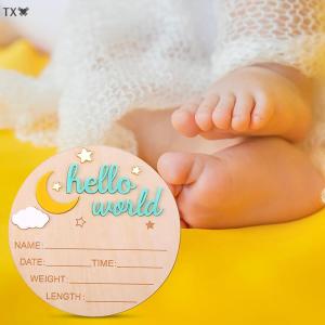 SHNGki Gỗ Chào Thế Giới dấu hiệu sơ sinh bảng thông báo sinh Dễ thương