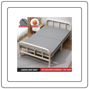 【JJ HOME】Foldable Bed with Frame Single Double Bed/Bed Frame with Topper