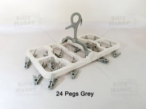 Big Size Thick Plastic 20/24/32 Pegs Clips Clothes Drying Hanger Foldable Undergarments Socks Hanger