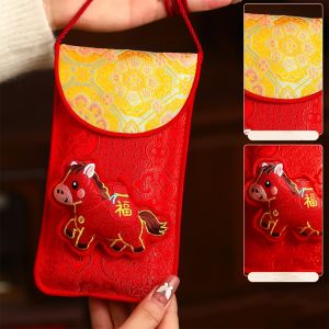 GIORGIONE STORE Chinese Style Cloth Red Envelope Traditional Cartoon Gift Envelopes Creative 2026 Year of The Horse Good Lucky Money Bag New Year Gift