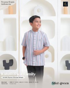 SARIMBIT LUBI 2025 KATULISTIWA FAMILY MIST GREEN TERBARUU GAMIS & KOKO KELUARGA LEBARAN TERMURAHHH