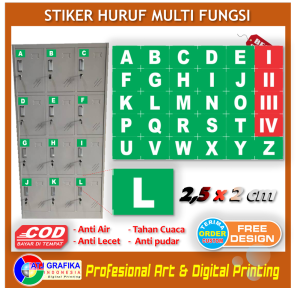 Sriker huruf multi fungsi identitas rak lemari loker sticker kantor sekolah toko dll