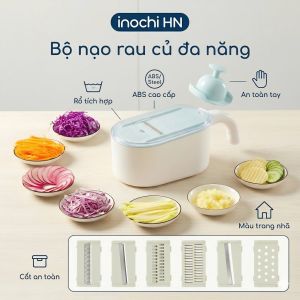 N2 Bộ nạo cắt rau củ Inochi - cao cấp đa năng tiện lợi cắt nhỏ vụn lát tạo hình thực phẩm
