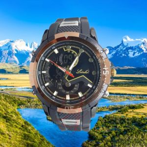 ALAM JAYA SHOP JAM TANGAN PRIA LASEBO LSB981G DUAL TIME RUBBER STRAP JAM TANGAN PETUALANG
