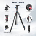 NEEWER 77 Inch/197cm Camera Tripod Chân máy ảnh Monopod cho DSLR, có đầu bi toàn cảnh 360°, cột trung tâm 2 trục, chân máy du lịch nhẹ bằng nhôm, tải trọng tối đa 34lb, TP77. 