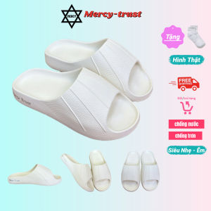 [CHÍNH HÃNG + Tặng Vớ] Dép Đúc MERCY TRUST COS Slide Nguyên Khối Nam Nữ Quai Ngang Màu Trà- Sản Phẩm Được BẢO HÀNH