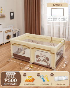 Playpark Playpen for Baby Cute Panda Baby Playpen Stable Strong Structure Play Fence Safety Barriers for Toddler
