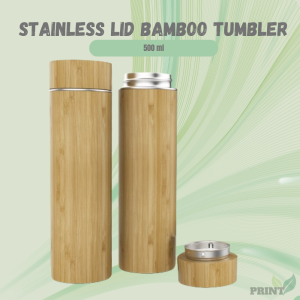 Printleaf - Stainless Lid Bamboo Tumbler (500ml)