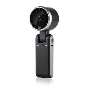 NOBLELUX 1200mAh Battery Mini Handheld Fan USB Rechargeable LED Display Hanging Neck Fan Folding 180 Degree Desktop Fan Outdoor