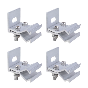 Sturdy Aluminium Brackets for Solar and Photovoltaic Systems on Metal Roofs 4pcs Standing Seam Clamp Easy Installion