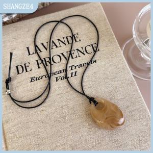 【SHANGZE4】 Minimalist Retro Gradient Pendant Necklace Korean Style Long Sweater Chain Female Autumn Winter Jewelry Accessories
