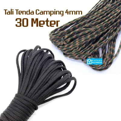 Tali Tenda Camping 4mm 30 Meter Paracord 7 Core Flysheet Prusik Guyline Gelang Kalung Perusik Kemah