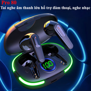 Mẫu Mới Tai Nghe Bluetooth 5.4 Nhét tai Pro80 Micro Tích Hợp Pass Căng Chống Nước Có hộp sạc- Hàng nhập
