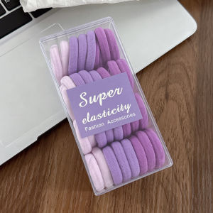 Cross Border High Elastic Hair Ties Towel Ring Colorful Seamless Hair Bands Ponytail Holder Versatile Bun Hair Rope for Women Girls Daily Use