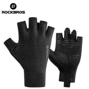 ROCKBROS Cycling Bike Gloves Autumn Spring MTB Bike Gloves SBR Pad Mtb Gloves Half Finger Men Women Breathable Shockproof Bicycle Gloves for Men