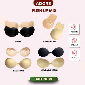 [Pushing Up Mix] V-Shape Pushing Up Lifting Cleavage Bra Anti Drop Reuseable Up To 20 Times Fabric S