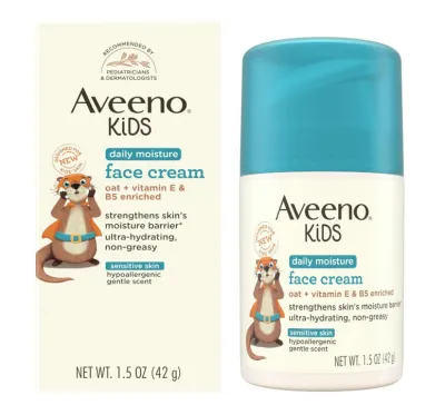 Aveeno Kids Daily Moisture Face Cream Oat Vitamin E B5 Sensitive Skin Non Greasy Original USA 1.5oz