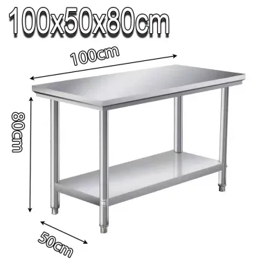 Stainless steel table top Meja dapur Table top kitchen Meja dapur gas Kitchen table rack Kitchen island Workbench