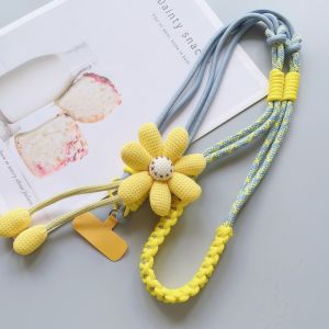 NALANILI Universal Flower Mobile Phone Lanyard Hand-woven Ins Phone Case Lanyard Multi-functional Detachable Mobile Phone Crossbody Strap Female