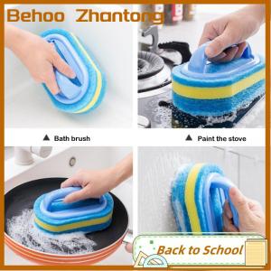 Behoo Thickening Cleaning Brush With Handle Kitchen Sponge Wipe Bathroom Tile Bathtub Cleaning Sponge Home Stain Removal Clean Tools