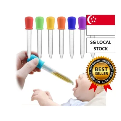 [SG 🚚] 5ps 5ML Silicone Pipette Dropper with Scale Baby Medicine Feeding Device Juice Feeder Liquid Drip Dropper School Lab Supplies