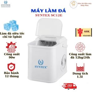 Máy làm đá SYNTEX SC12E nhỏ gọn làm đá nhanh công suất làm đá 12kg/24h bảo hành 12 tháng