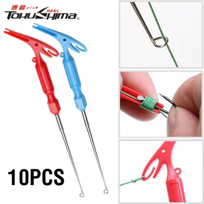 10pcs 3 in 1 Fishhook Detacher Portable Nonslip Fishing Hook Remover Hook Tier Fishing Line Knotter Accessories Tools