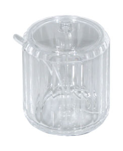 Hũ đựng gia vị kèm  muỗng bằng nhựa Acrylic trong suốt Kích thước Ø 7.3 x 8.0 cm (180ml) - HU21 / Ø 8.5 x 9.6 cm (310ml) - HU22