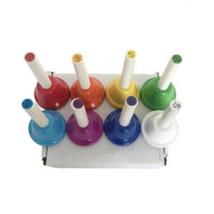 Colorful 8 Note Handbells Set Musical Bells Hand Percussion Bells Music Toy for Church Chorus Wedding Family Party