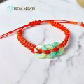Vòng tay chỉ đỏ may mắn handmade phối 3 đồng điếu ngọc bích size 12 li vừa mọi ni tay vòng tay sợi chỉ đỏ cho nam và nữ | Hoa Minh Gem. 