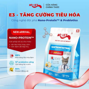 thức ăn hạt MRVET E3 ( Công Thức Protein Siêu Mịn Chăm Sóc Hệ Tiêu Hóa Nhạy Cảm) dành cho mèo - T3 PETS SHOP