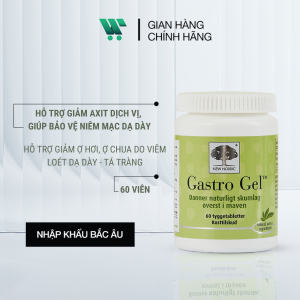 Thực phẩm bảo vệ sức khỏe New Nordic Gastro Gel [60 viên] - Viên uống hỗ trợ giảm axit dịch vị giúp bảo vệ niêm mạc dạ dày giảm ợ hơi ợ chua do viêm loét dạ dày - tá tràng
