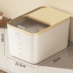 LITTLEX Nhựa Hộp đựng gạo Nắp trượt Cấp thực phẩm Hũ kín Chống ẩm Thùng đựng gạo Sử dụng trong bếp