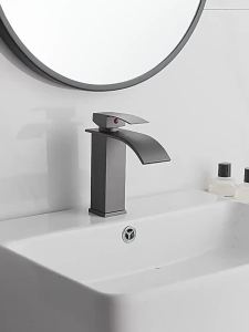AU Nordic waterfall faucet hot and cold water countertop basin washbasin for home bathroom bathroom cabinet single waterfall basin