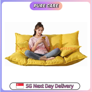 【Pure Care】 D7 Tatami Folding Double Lazy Susan Small Bedroom Living Room Foldable Sofa Bed (Free 2 Pillows)