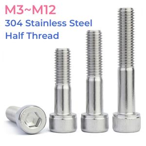 304 Stainless Steel Half Tooth Hex Hexagon Socket Head Cap Screws M3 M4 M5 M6 M8 M10 M12 Half Thread Bicycle Hex Bolts