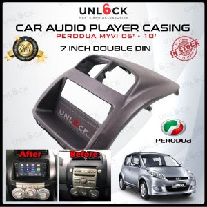 UNLOCK 🔓 Android Player Casing Cover Perodua Myvi 2005 - 2010 Double Din 7 Car Audio DVD Radio Car Player Casing Sarung Player Android Kereta Automobile Automotive Car Accessories Aksesori Kereta 汽车用品