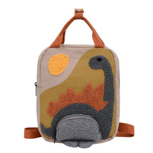 Personalized Dinosaur Backpack Schoolbag Custom Embroidered Cartoon Canvas Small Kindergarten Childrens Backpack with Name