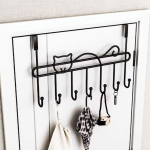 Door Hanger Punch-free Hanging Storage Rack Bathroom Organizer Door Hook Good Load-Bearing Towel Hanger Rack Coat Hanger h260612
