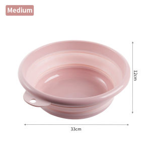 Konco Travel Folding Wash Basin Bucket Container Portable Fruit Basin Collapsible Silicone Washtub Baby Washbasin Bathroom Accessories
