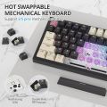 400PRO 75% Wireless Creamy Mechanical Keyboard Black, Gasket Hot Swappable RGB Gaming Keyboard, Bluetooth/2.4GHz/USB-C Thocky Keyboard with Pre-lubed Cream Grey Switches (82 Black). 