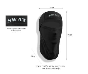 Khăn trùm đầu điều hòa SWAT ARI màu đenkhăn ninja Swat 3 in 1khăn ninja
