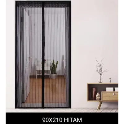 Tirai Pintu Model Magnet Anti Nyamuk Tebal Ukuran 100x210 Cm Murah